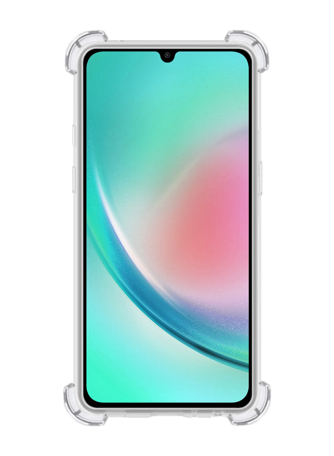 Nomfy Hoesje Geschikt voor Samsung A34 Hoesje Shock Proof Cover Case Shockproof - Hoes Geschikt voor Samsung Galaxy A34 Hoes Siliconen Back Case - Transparant - 2 PACK