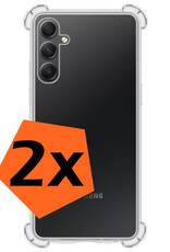 Nomfy Hoesje Geschikt voor Samsung A34 Hoesje Shock Proof Cover Case Shockproof - Hoes Geschikt voor Samsung Galaxy A34 Hoes Siliconen Back Case - Transparant - 2 PACK