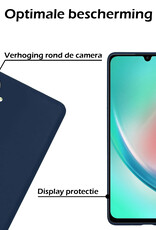 Nomfy Hoesje Geschikt voor Samsung A34 Hoesje Siliconen Cover Case - Hoes Geschikt voor Samsung Galaxy A34 Hoes Back Case - Donkerblauw