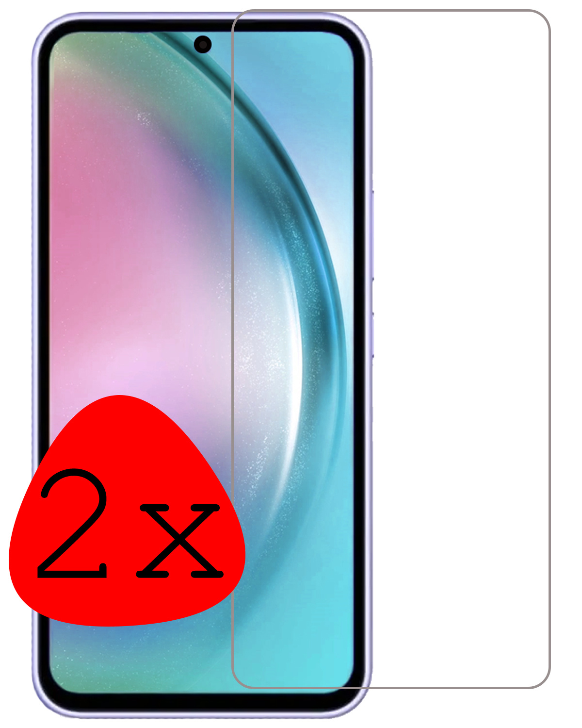 BASEY. Screenprotector Geschikt voor Samsung A54 Screenprotector Tempered Glass - Screenprotector Geschikt voor Samsung Galaxy A54 Beschermglas Screen Protector Glas - 2 Stuks