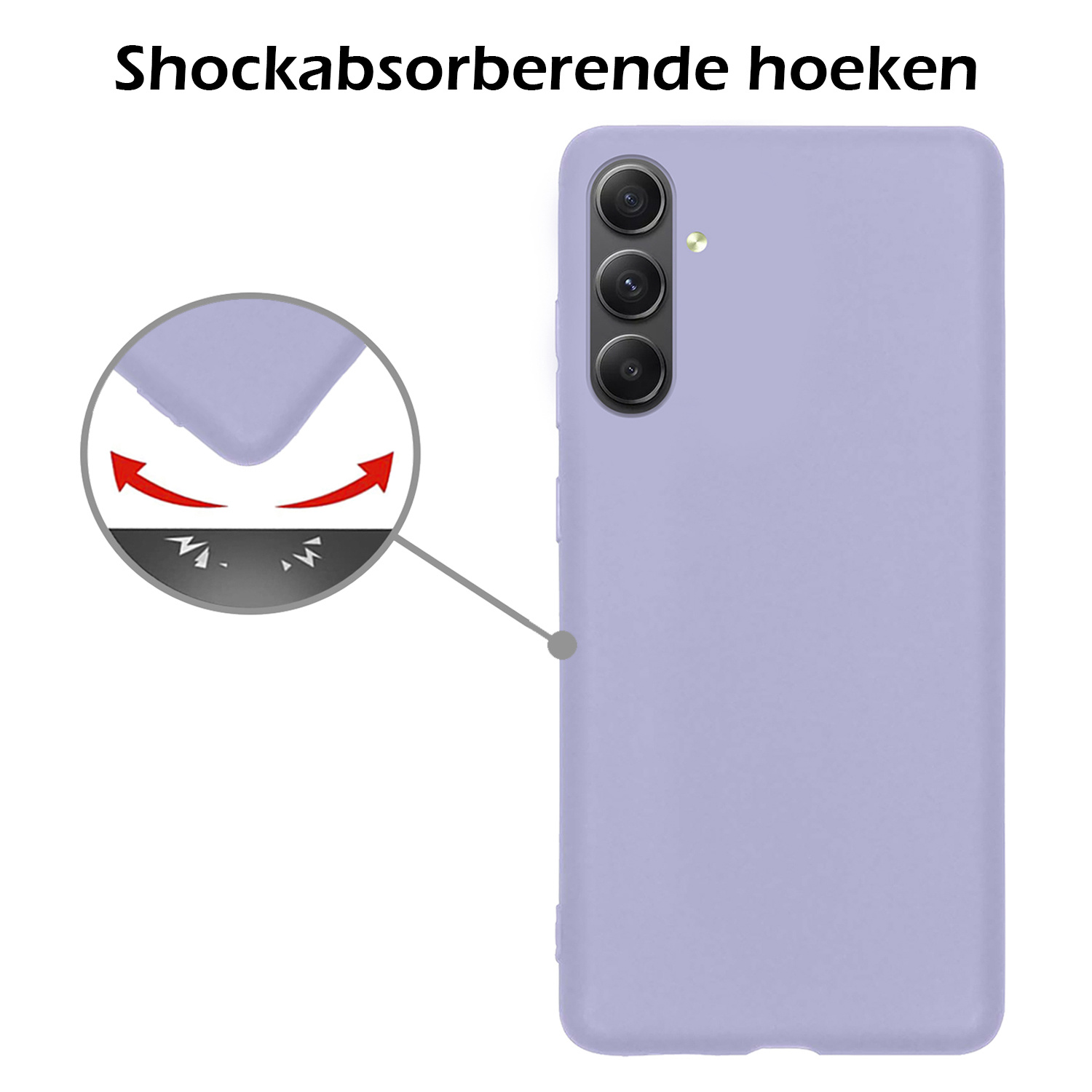 Nomfy Hoesje Geschikt voor Samsung A34 Hoesje Siliconen Cover Case - Hoes Geschikt voor Samsung Galaxy A34 Hoes Back Case - Lila