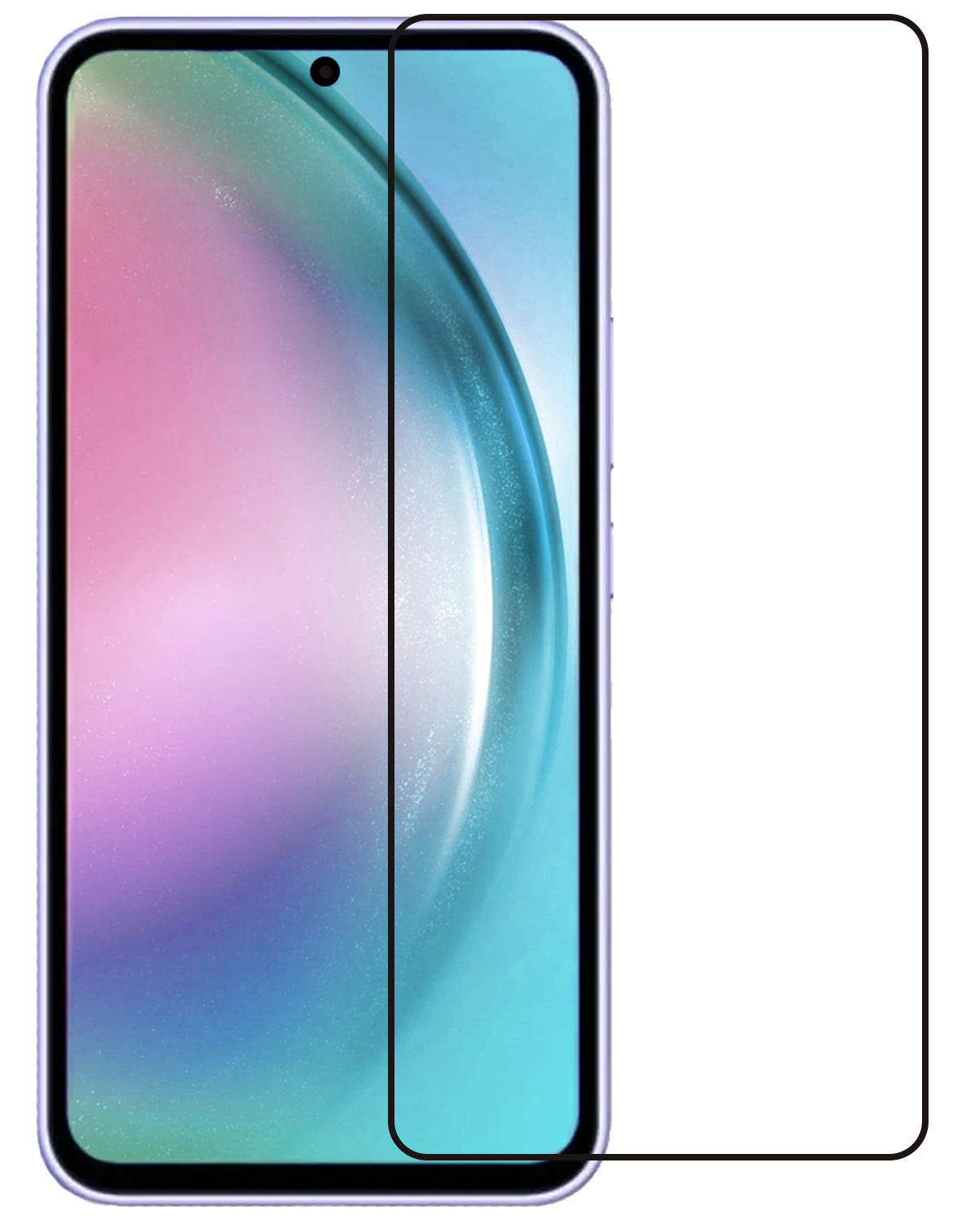 BASEY. Screenprotector Geschikt voor Samsung A54 Screenprotector Beschermglas Full Cover - Screenprotector Geschikt voor Samsung Galaxy A54 Screen Protector Full Cover