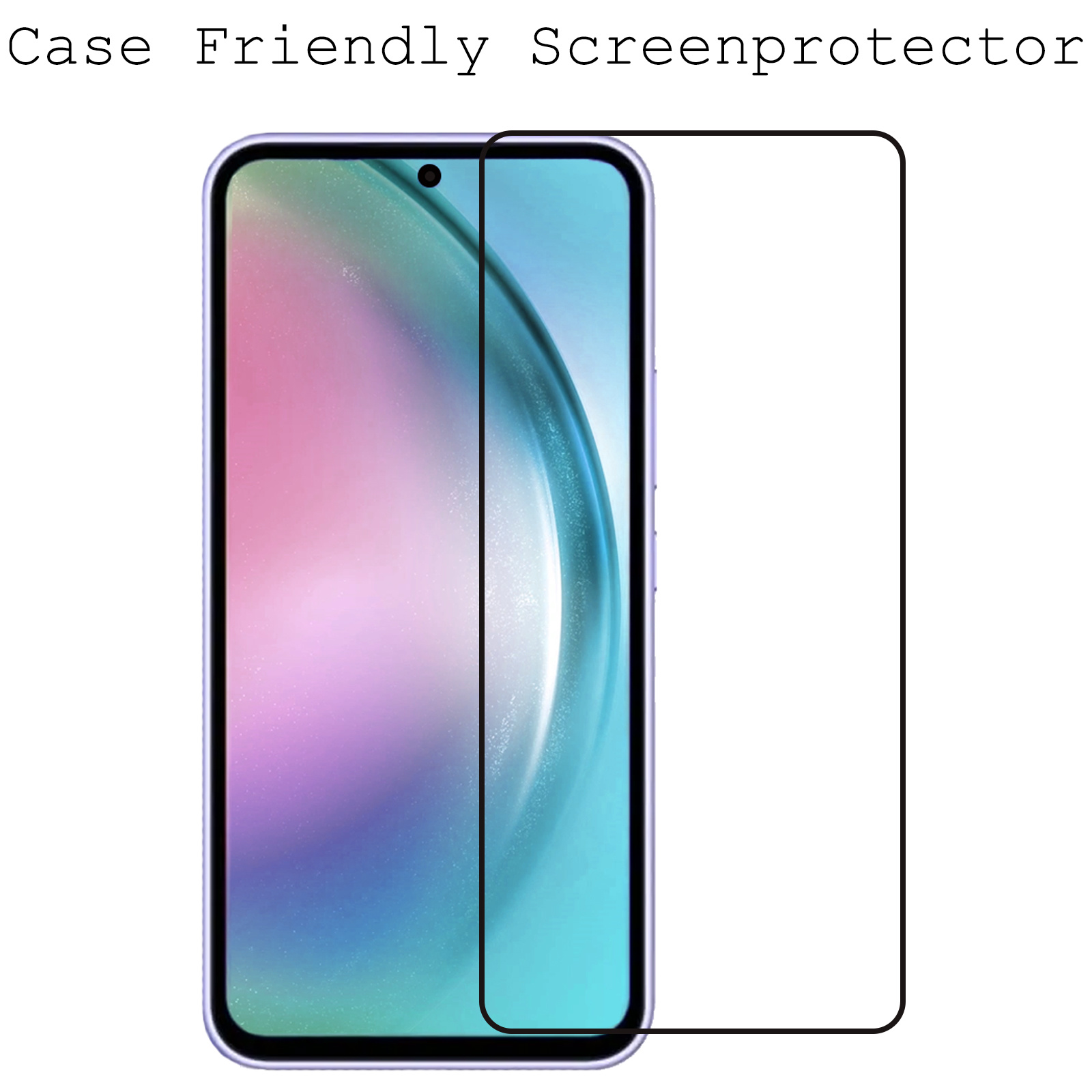 BASEY. Screenprotector Geschikt voor Samsung A54 Screenprotector Beschermglas Full Cover - Screenprotector Geschikt voor Samsung Galaxy A54 Screen Protector Full Cover