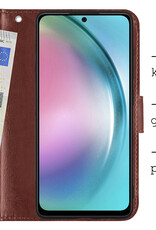 BASEY. Hoes Geschikt voor Samsung A54 Hoesje Bookcase Hoes Flip Case Book Cover - Hoesje Geschikt voor Samsung Galaxy A54 Hoes Book Case Hoesje - Bruin