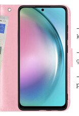 BASEY. Hoes Geschikt voor Samsung A54 Hoesje Bookcase Hoes Flip Case Book Cover - Hoesje Geschikt voor Samsung Galaxy A54 Hoes Book Case Hoesje - Lichtroze