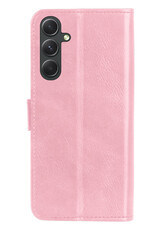 BASEY. Hoes Geschikt voor Samsung A54 Hoesje Bookcase Hoes Flip Case Book Cover - Hoesje Geschikt voor Samsung Galaxy A54 Hoes Book Case Hoesje - Lichtroze