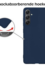 Nomfy Hoesje Geschikt voor Samsung A34 Hoesje Siliconen Cover Case - Hoes Geschikt voor Samsung Galaxy A34 Hoes Back Case - 2-PACK - Donkerblauw