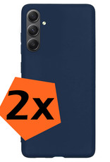 Nomfy Hoesje Geschikt voor Samsung A34 Hoesje Siliconen Cover Case - Hoes Geschikt voor Samsung Galaxy A34 Hoes Back Case - 2-PACK - Donkerblauw