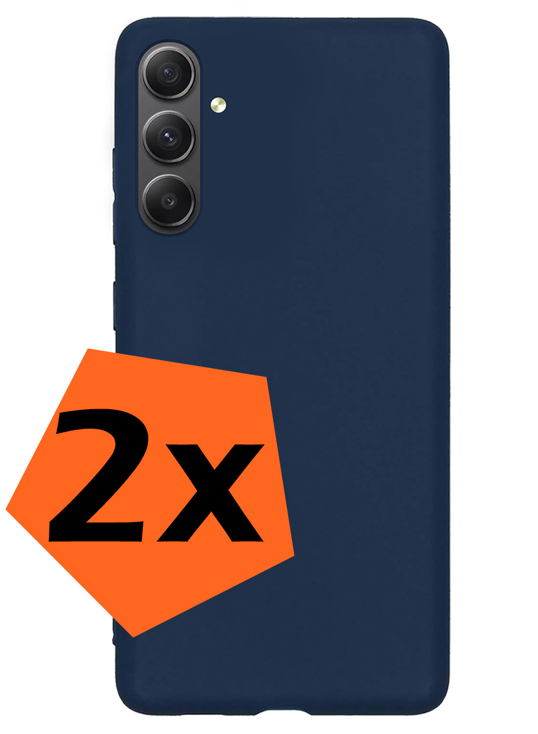 Nomfy Hoesje Geschikt voor Samsung A34 Hoesje Siliconen Cover Case - Hoes Geschikt voor Samsung Galaxy A34 Hoes Back Case - 2-PACK - Donkerblauw