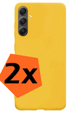 Nomfy Hoesje Geschikt voor Samsung A34 Hoesje Siliconen Cover Case - Hoes Geschikt voor Samsung Galaxy A34 Hoes Back Case - 2-PACK - Geel