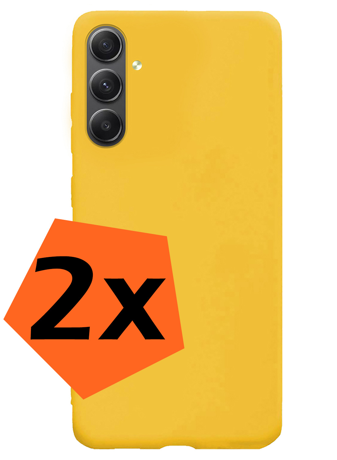 Nomfy Hoesje Geschikt voor Samsung A34 Hoesje Siliconen Cover Case - Hoes Geschikt voor Samsung Galaxy A34 Hoes Back Case - 2-PACK - Geel
