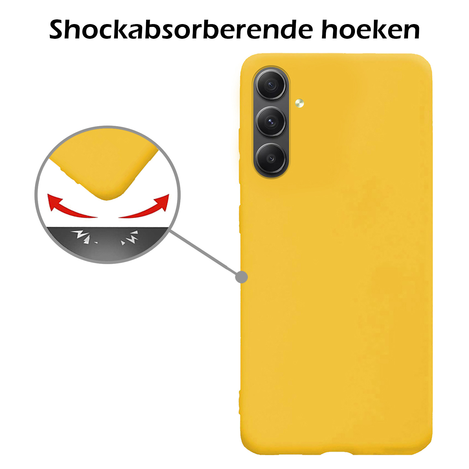 Nomfy Hoesje Geschikt voor Samsung A34 Hoesje Siliconen Cover Case - Hoes Geschikt voor Samsung Galaxy A34 Hoes Back Case - 2-PACK - Geel