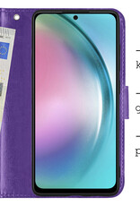 BASEY. Hoes Geschikt voor Samsung A54 Hoesje Bookcase Hoes Flip Case Book Cover - Hoesje Geschikt voor Samsung Galaxy A54 Hoes Book Case Hoesje - Paars