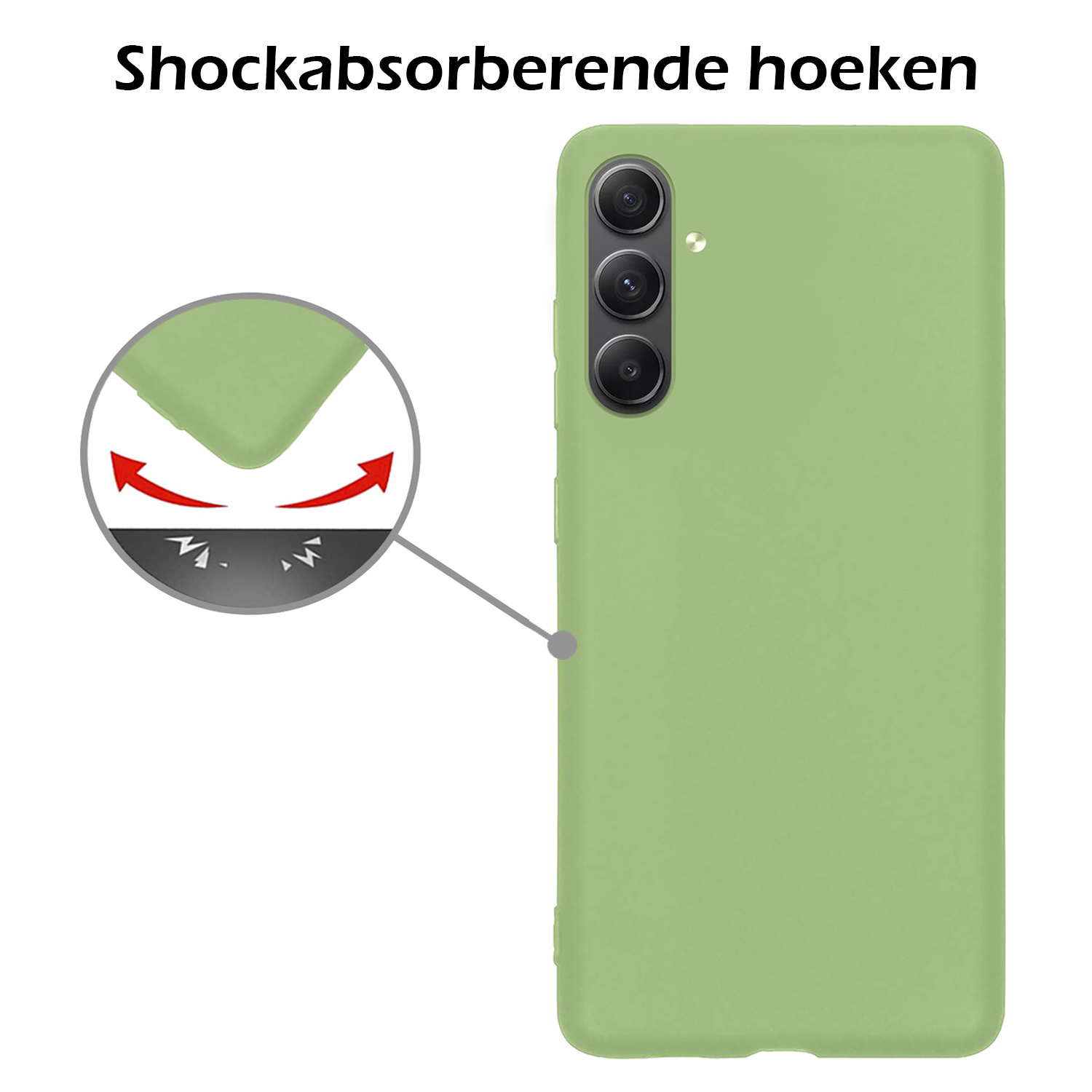 Nomfy Hoesje Geschikt voor Samsung A34 Hoesje Siliconen Cover Case - Hoes Geschikt voor Samsung Galaxy A34 Hoes Back Case - 2-PACK - Groen