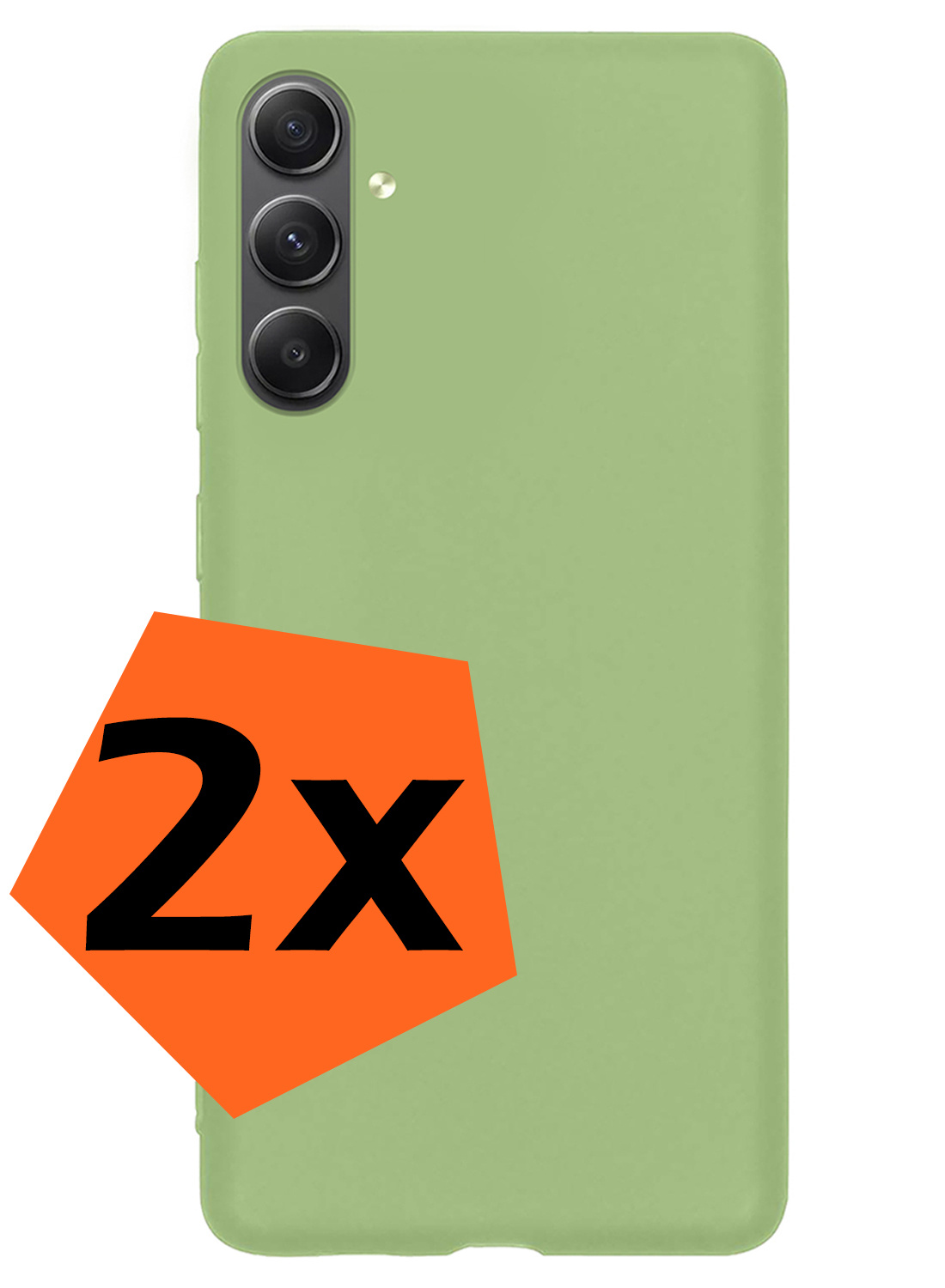 Nomfy Hoesje Geschikt voor Samsung A34 Hoesje Siliconen Cover Case - Hoes Geschikt voor Samsung Galaxy A34 Hoes Back Case - 2-PACK - Groen