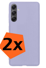 Nomfy Hoesje Geschikt voor Samsung A34 Hoesje Siliconen Cover Case - Hoes Geschikt voor Samsung Galaxy A34 Hoes Back Case - 2-PACK - Lila