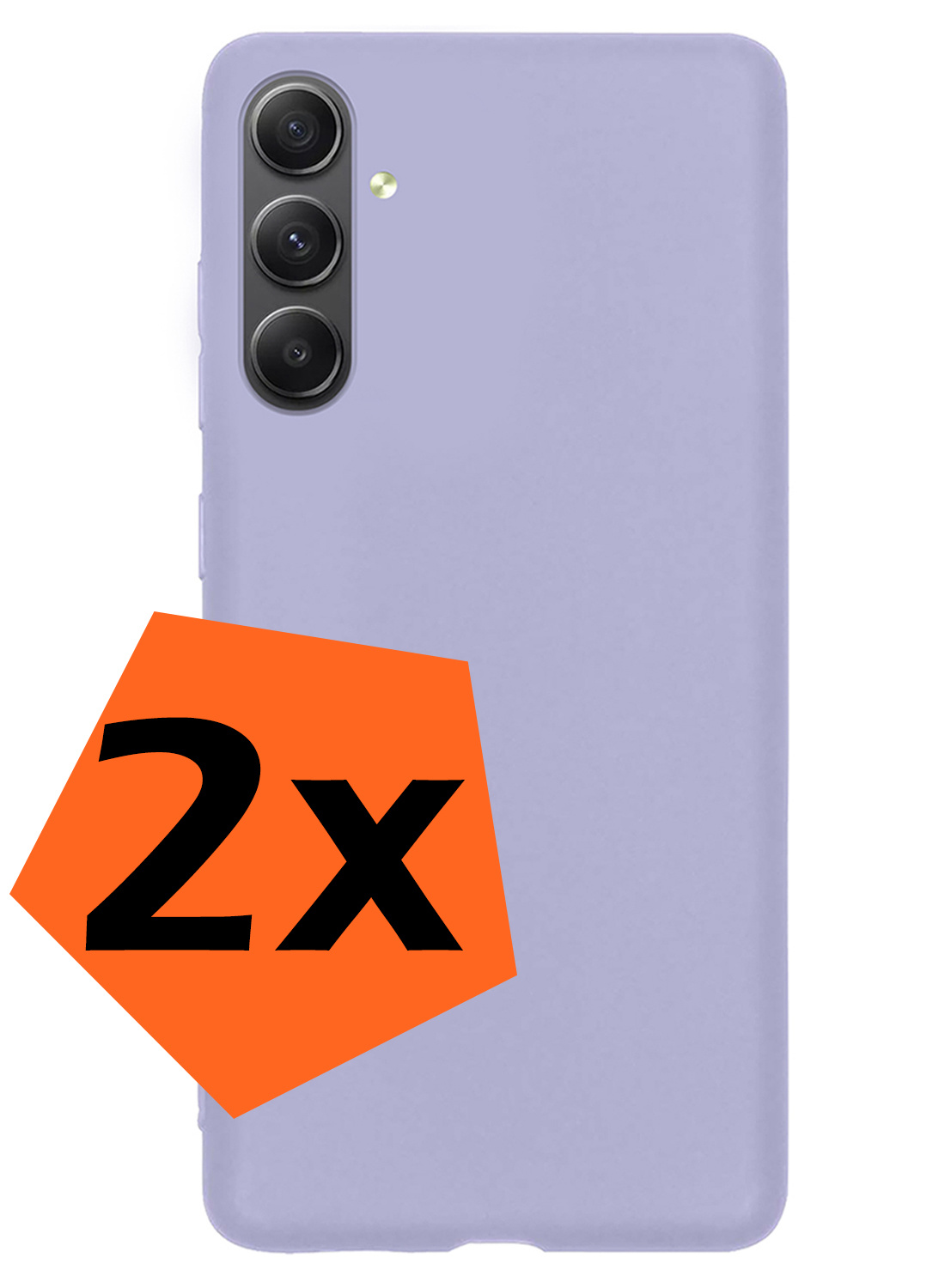 Nomfy Hoesje Geschikt voor Samsung A34 Hoesje Siliconen Cover Case - Hoes Geschikt voor Samsung Galaxy A34 Hoes Back Case - 2-PACK - Lila