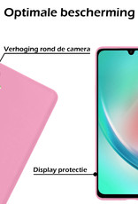 Samsung A34 Hoesje Siliconen Case Back Cover - Samsung Galaxy A34 Hoes Cover Silicone - Licht Roze - 2X
