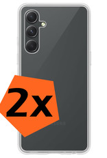 Nomfy Hoesje Geschikt voor Samsung A34 Hoesje Siliconen Cover Case - Hoes Geschikt voor Samsung Galaxy A34 Hoes Back Case - 2-PACK - Transparant