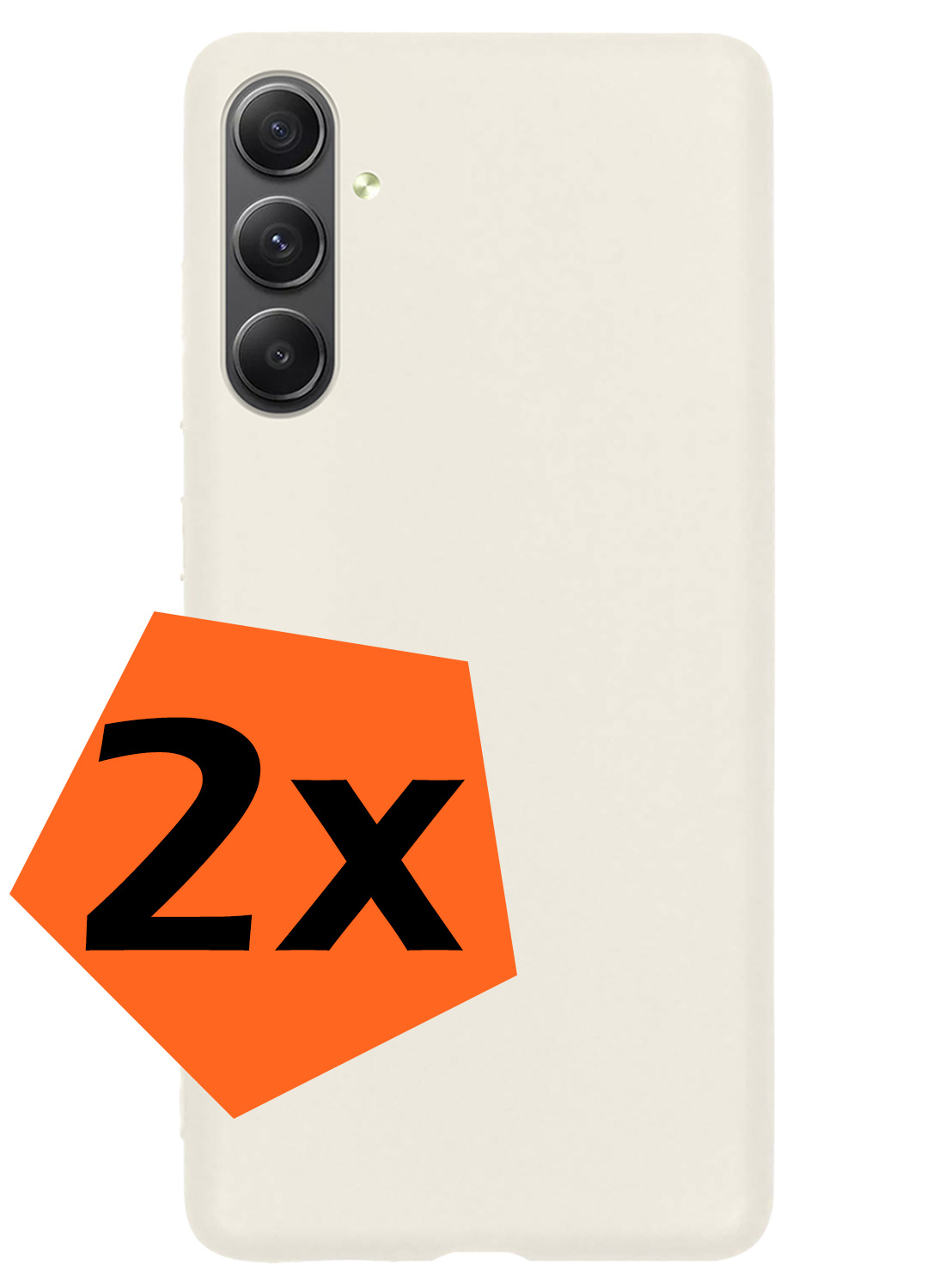 Nomfy Hoesje Geschikt voor Samsung A34 Hoesje Siliconen Cover Case - Hoes Geschikt voor Samsung Galaxy A34 Hoes Back Case - 2-PACK - Wit