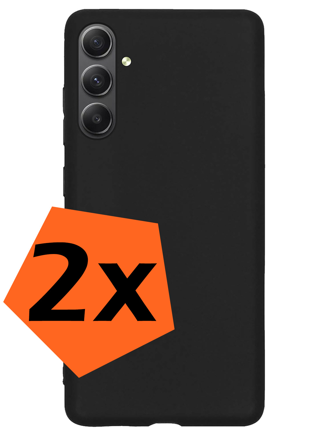 Nomfy Hoesje Geschikt voor Samsung A34 Hoesje Siliconen Cover Case - Hoes Geschikt voor Samsung Galaxy A34 Hoes Back Case - 2-PACK - Zwart