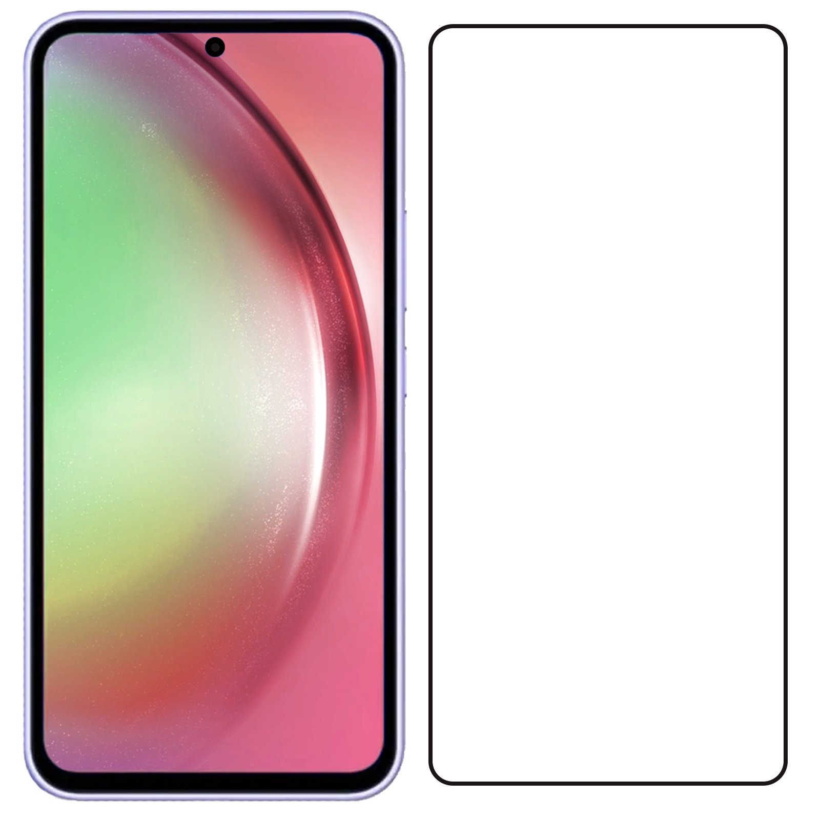 NoXx Screenprotector Geschikt voor Samsung A54 Screenprotector Tempered Glass Gehard Glas Full Cover - 2x