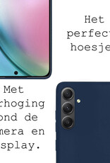 BASEY. Hoes Geschikt voor Samsung A54 Hoesje Siliconen Back Cover Case - Hoesje Geschikt voor Samsung Galaxy A54 Hoes Cover Hoesje - Donkerblauw