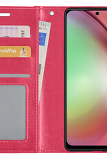 NoXx Hoes Geschikt voor Samsung A54 Hoesje Book Case Hoes Flip Cover Wallet Bookcase - Donkerroze