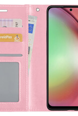 NoXx Hoes Geschikt voor Samsung A54 Hoesje Book Case Hoes Flip Cover Wallet Bookcase - Lichtroze
