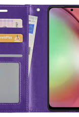 NoXx Hoes Geschikt voor Samsung A54 Hoesje Book Case Hoes Flip Cover Wallet Bookcase - Paars