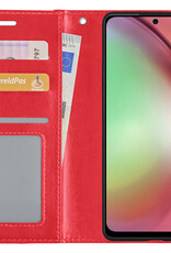 NoXx Hoes Geschikt voor Samsung A54 Hoesje Book Case Hoes Flip Cover Wallet Bookcase - Rood