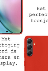 BASEY. Hoes Geschikt voor Samsung A54 Hoesje Siliconen Back Cover Case - Hoesje Geschikt voor Samsung Galaxy A54 Hoes Cover Hoesje - Rood