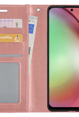 NoXx Hoes Geschikt voor Samsung A54 Hoesje Book Case Hoes Flip Cover Wallet Bookcase - Rosé goud