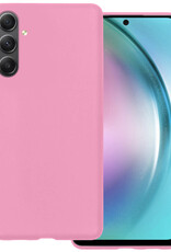 BASEY. Hoes Geschikt voor Samsung A54 Hoesje Siliconen Back Cover Case - Hoesje Geschikt voor Samsung Galaxy A54 Hoes Cover Hoesje - Lichtroze