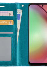 NoXx Hoes Geschikt voor Samsung A54 Hoesje Book Case Hoes Flip Cover Wallet Bookcase - Turquoise