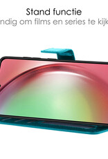 NoXx Hoes Geschikt voor Samsung A54 Hoesje Book Case Hoes Flip Cover Wallet Bookcase - Turquoise