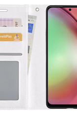 NoXx Hoes Geschikt voor Samsung A54 Hoesje Book Case Hoes Flip Cover Wallet Bookcase - Wit