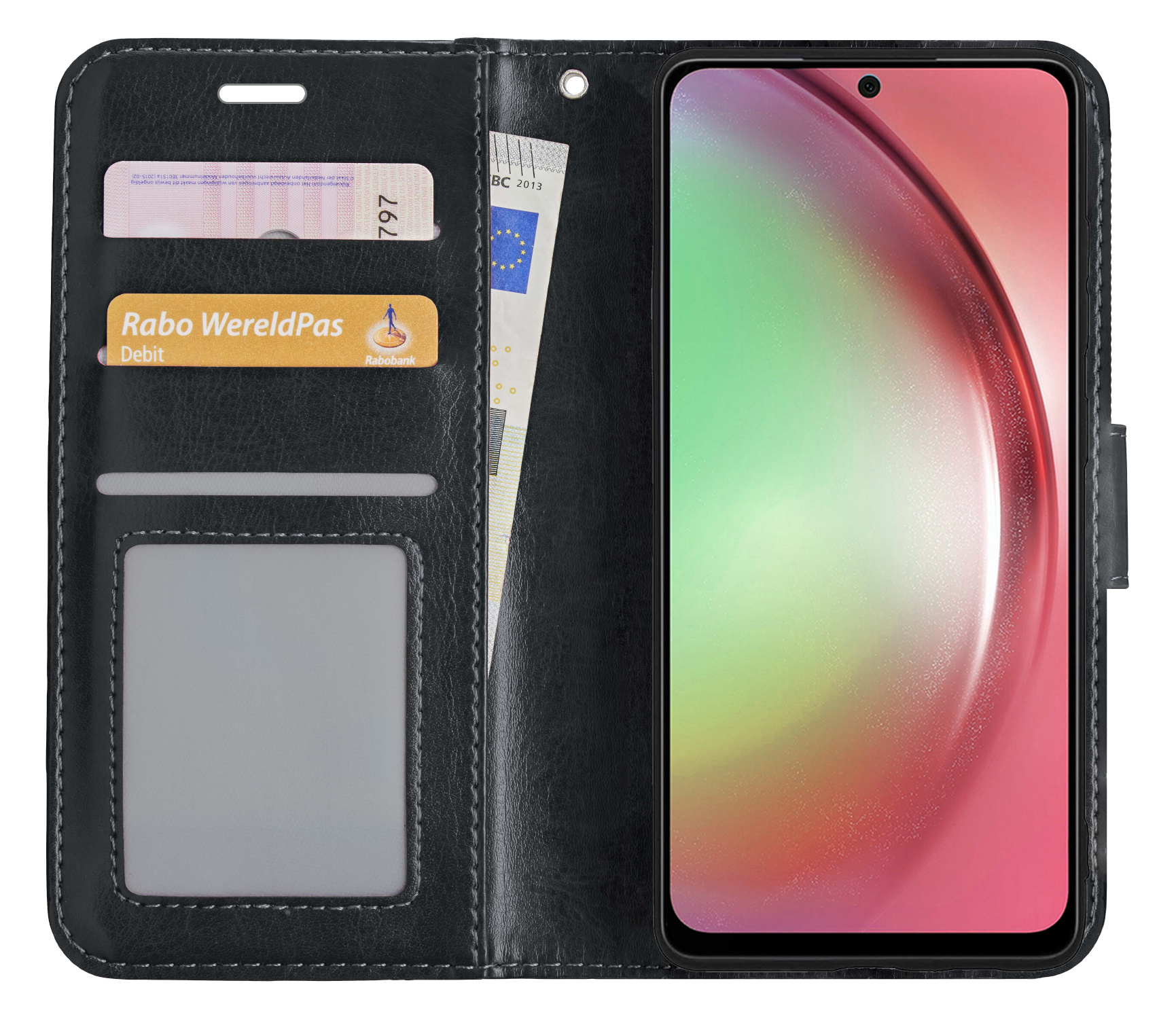 NoXx Hoes Geschikt voor Samsung A54 Hoesje Book Case Hoes Flip Cover Wallet Bookcase - Zwart