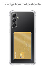 NoXx Hoes Geschikt voor Samsung A54 Hoesje Pasjeshouder Cover Shock Proof Case Siliconen Hoes Met Kaarthouder - Transparant