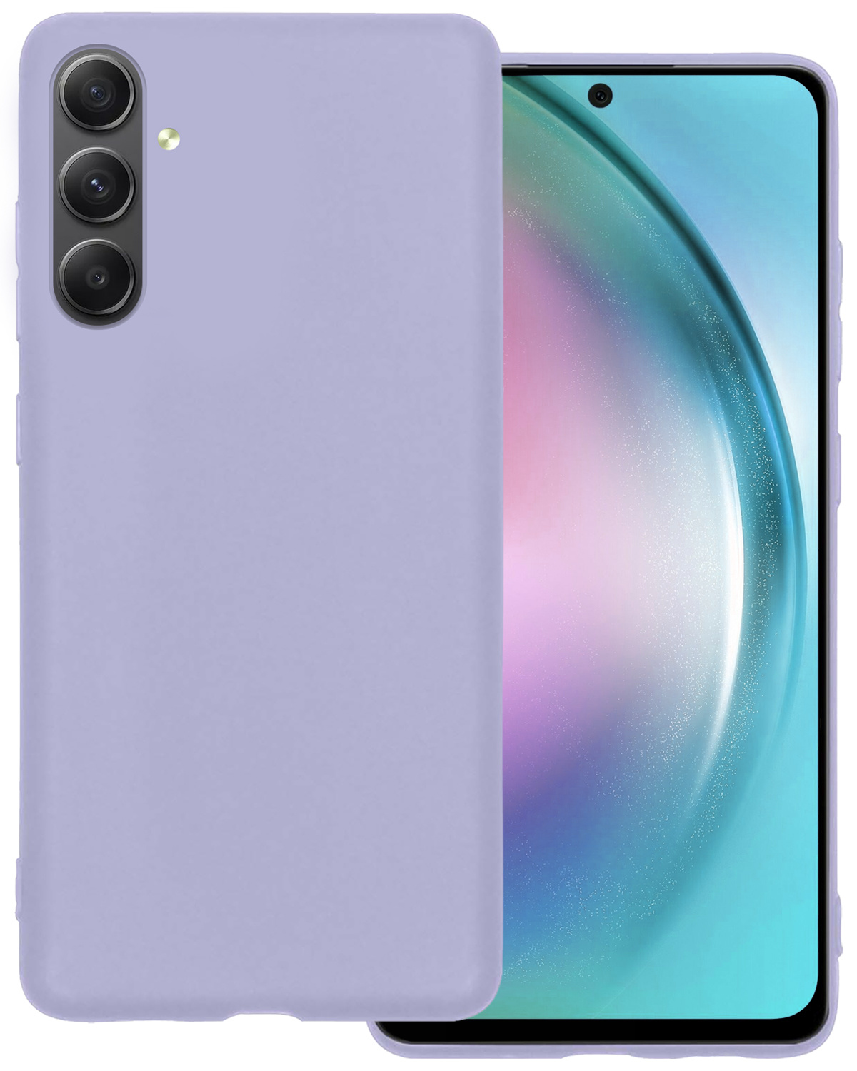 BASEY. Hoes Geschikt voor Samsung A54 Hoesje Siliconen Back Cover Case - Hoesje Geschikt voor Samsung Galaxy A54 Hoes Cover Hoesje - Lila