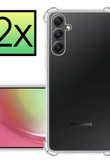 NoXx Hoes Geschikt voor Samsung A54 Hoesje Siliconen Cover Shock Proof Back Case Shockproof Hoes - Transparant - 2x