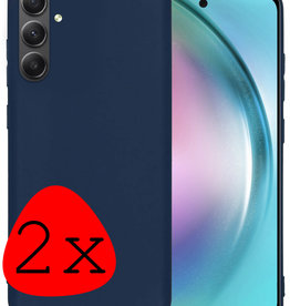 BASEY. Samsung Galaxy A54 Hoesje Siliconen - Donkerblauw - 2 PACK