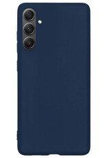 Hoes Geschikt voor Samsung A54 Hoesje Siliconen Back Cover Case - Hoesje Geschikt voor Samsung Galaxy A54 Hoes Cover Hoesje - Donkerblauw - 2 Stuks