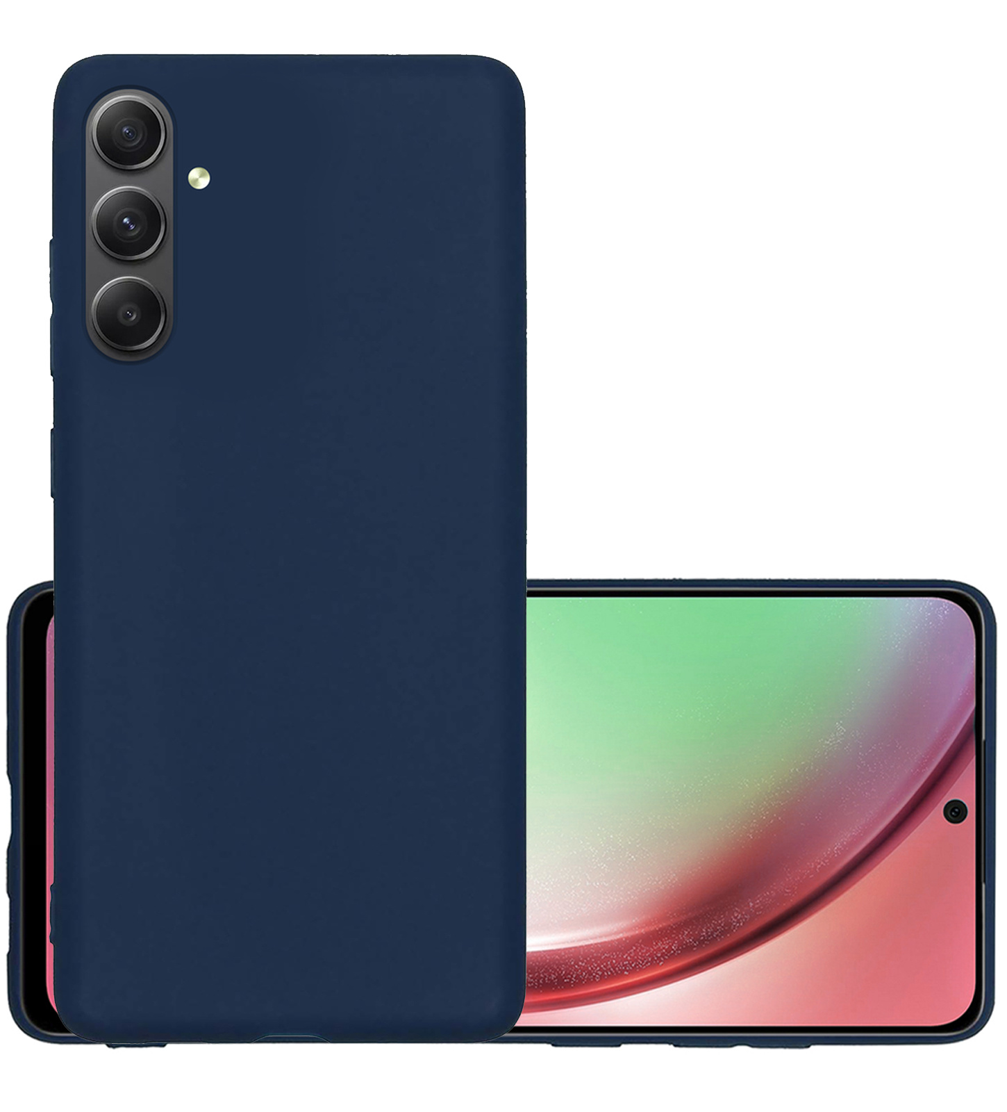 NoXx Hoes Geschikt voor Samsung A54 Hoesje Cover Siliconen Back Case Hoes - Donkerblauw