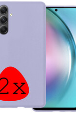BASEY. Hoes Geschikt voor Samsung A54 Hoesje Siliconen Back Cover Case - Hoesje Geschikt voor Samsung Galaxy A54 Hoes Cover Hoesje - Lila - 2 Stuks
