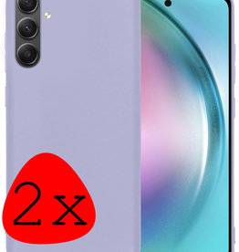 BASEY. Samsung Galaxy A54 Hoesje Siliconen - Lila - 2 PACK