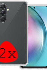 BASEY. Hoes Geschikt voor Samsung A54 Hoesje Siliconen Back Cover Case - Hoesje Geschikt voor Samsung Galaxy A54 Hoes Cover Hoesje - Transparant - 2 Stuks