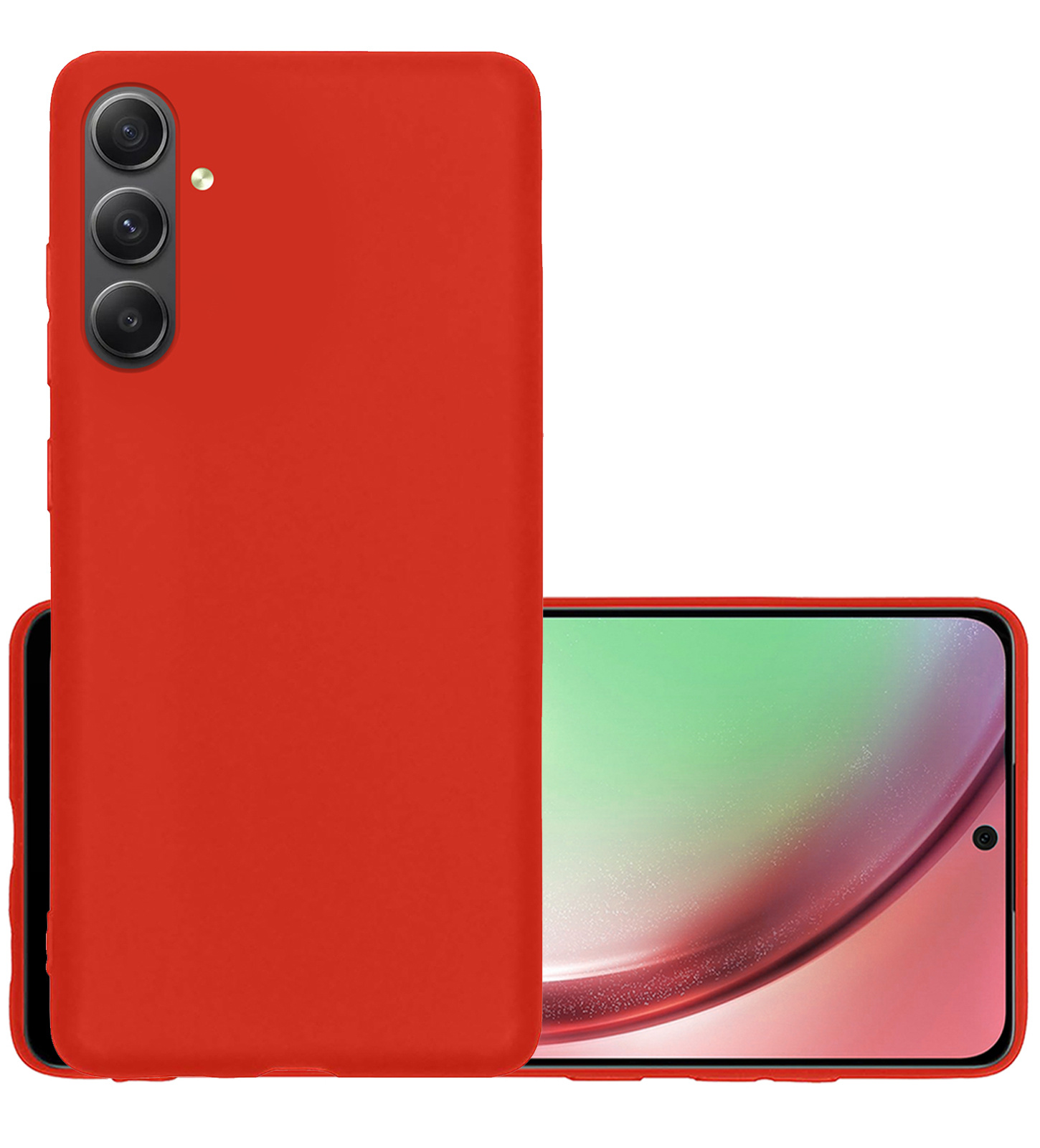 NoXx Hoes Geschikt voor Samsung A54 Hoesje Cover Siliconen Back Case Hoes - Rood