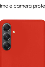 NoXx Hoes Geschikt voor Samsung A54 Hoesje Cover Siliconen Back Case Hoes - Rood
