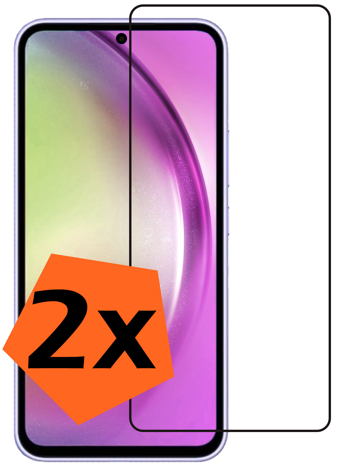 Nomfy Screenprotector Geschikt voor Samsung A54 Screenprotector Bescherm Glas - Screenprotector Geschikt voor Samsung Galaxy A54 Screen Protector Tempered Glass Full Screen Full Cover - 2 PACK